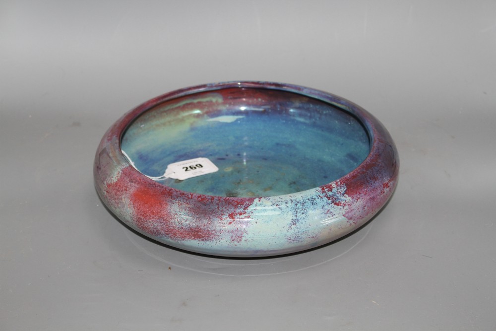 A Royal Doulton Titanian ware flambe bowl, c.1910, D. 30cm